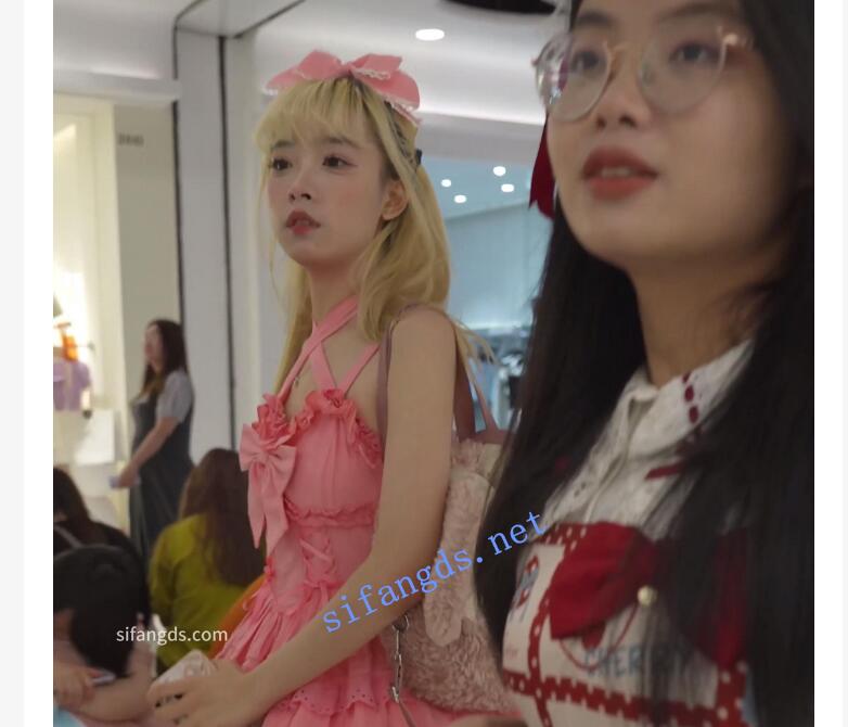 (BC-AA-386)金发双马尾洛丽塔美女..美妆店弯腰被CD肉丝白内